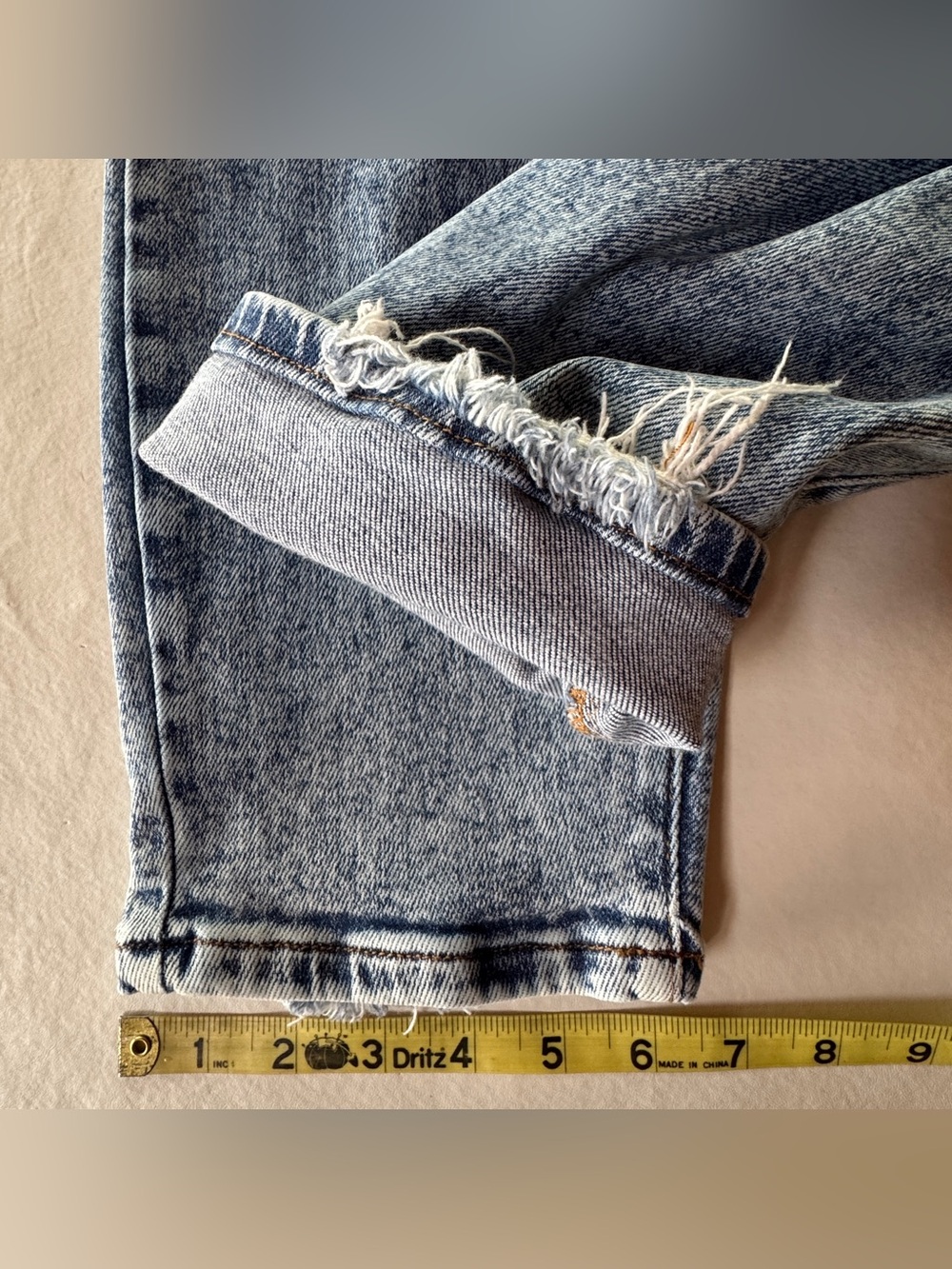 Judy Blue Acid Wash Distressed Boyfriend Jeans JB88281 Medium Indigo Wash 13/31 - Picture 10 of 17